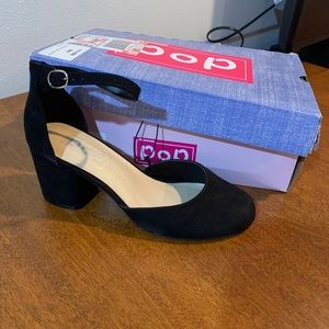 Pop Gal Black Suede Heels
